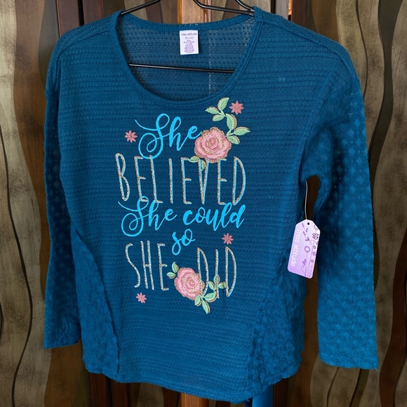 NWT miss attitude long sleeve top with tank, girls xl 16 - Picture 1 of 6